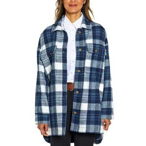 Banana Republic Navy and White Checkered Cardigan